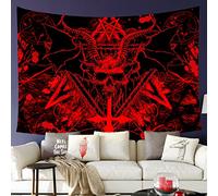 803 Tapisserie Diable Chèvre Maléfique Crâne Satanique Rituel Gothique Paysage Tapisserie Personnalisée Couvre-Lit, Pour Mur Art, Décor À La Maison, 150x200cm