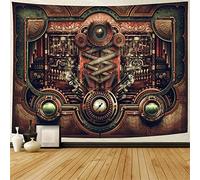 803 Tapisserie Tenture Antique Steampunk Retro Metal Gears Rusty Steam Machine Style Nostalgique Tapisserie Murale À Suspendre Personnalisée Couvre-Lit, Pour Mur Art, Mariage, 150x200cm