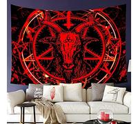 803 Tapisserie Tenture Satanique Chèvre Diable Démon Gothique Mal Rituel Tenture Murale Personnalisée Couvre-Lit, Pour Fête, Dortoir, 100x150cm