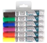 Pébéo Marqueurs pour tissu clair – Couleurs pour Textiles 7a – pointe pinceau 1 mm – étui 6 couleurs