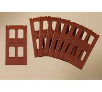 80508 Auhagen Ho 8 Murs Avec 4 Fenêtre Chacune En Rouge Brique Mis. 46 x 86 M