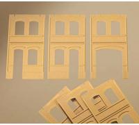 Brique Murs Avec Fenêtre Et Porte Ouvertures Jaune (6pc) H0 / Jauge D'Oo Auhagen