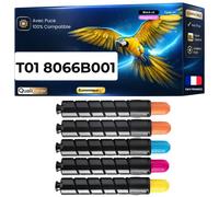 8066B001 8067B001 8068B001 8069B001 T01 Toner compatible Canon imagePRESS C60 C600 C600i C65 C650 C700 C750 C800 Couleurs avec puce Pack 5