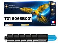 8067B001 T01 Toner compatible pour Canon imagePRESS C60 C600 C600i C65 C650 C700 C750 C800 Cyan avec puce 39500 pages