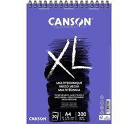 Canson-Infinity Album spirale XL® Mix Media A4 – 30 feuilles, 300 g, grain fin, blanc