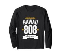 808 Hawaï Code régional en Vieilli Authentique État américain foncé Manche Longue