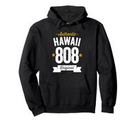 808 Hawaï Code régional en Vieilli Authentique État américain foncé Sweat à Capuche