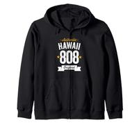 808 Hawaï Code régional en Vieilli Authentique État américain foncé Sweat à Capuche