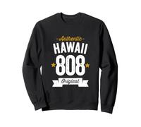 808 Hawaï Code régional en Vieilli Authentique État américain foncé Sweatshirt