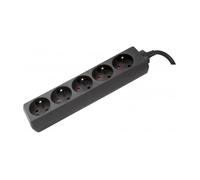 [808546] Multiprise 5 prises noires sans interrupteur 4 m Noir