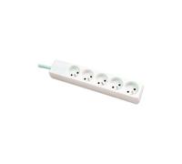 [808566] Multiprise 5 prises blanches ss inter 0,80 m