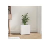 808798 vidaXL Jardinière Blanc brillant 40x40x40 cm Bois d'ingénierie Blanc G