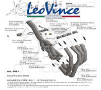8091 Set Collecteurs LEOVINCE Kawasaki Z 900 2019