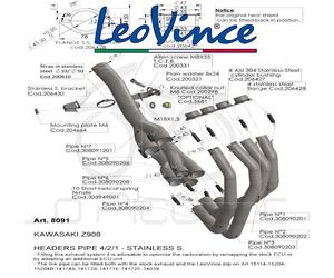 8091 Set Collecteurs LEOVINCE Kawasaki Z 900 2019