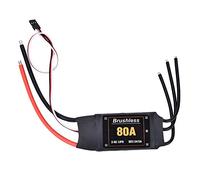 80A Brushless ESC Speed Controller High Performance Electronic Speed Controller with Low Voltage Protection for RC Drone Helicopters Fixed Wing Aircraft Black 13.5 x 10.3 x 1.7cm
