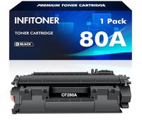80A Cartouche de Toner Compatible pour HP 80A 80X | CF280A CF280X pour LaserJet Pro 400 M401dn M401dw M401n M401a M401dne M401d MFP M425dn M425dw M425 M401 (Noir, Pack de 1)