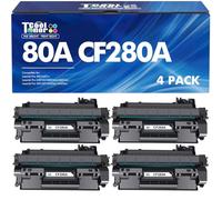 80A CF280A Toner Cartridge Black Compatible for HP 80A 80X CF280A CF280X for HP Laserjet Pro 400 M401n M401dn MFP M425dn M401dne M401dw M425dw M401 M425 Printer Toner Ink( 4-Pack)