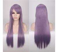 80CM 31 `` Perruques Cosplay Faux Cheveux Synthétiques Résistants À La Chaleur Noir Bleu Marron Blonde Russe Perruques Droites Brésiliennes + Casquette Perruques Une Taille Longue Perruque Droite 12