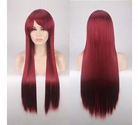 80CM 31 `` Perruques Cosplay Faux Cheveux Synthétiques Résistants À La Chaleur Noir Bleu Marron Blonde Russe Perruques Droites Brésiliennes + Casquette Perruques Une Taille Longue Perruque Droite 20