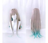 80cm Anime Yahiro Nene Long Grey Green Ombre Wig Cosplay Costume Halloween Party Wigs For Women