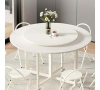 80cm Lazy Susan Plateau Tournant en Bois pour Table De Salle À Manger | Blanc Assiette De Service Rotative Dessus De Table Plateau De Service Rotatif Avec Matériel Rotatif Métal(White)