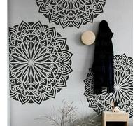 80cm Mandala Round Flower Lotus Pochoirs Pochoir Pour Murs Grand Décor De Mandala Modèles De Mur De Niche Peinture Peinture Grands Cadres De Décoration Carreau Modèle De Mandalas En Bois