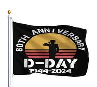 80E Anniversaire Du Débarquement De 1944 En 2024 Bannières 90X150Cm Décoratif Suspendre Bannière Drapeau Pour Vacances Fêtes Intérieure