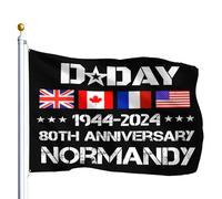 80E Anniversaire Du Débarquement De 1944 En 2024 Décoration Bannière 90X150Cm Avec Œillets Éclatantes Bannière Cour Drapeaux Pour Fêtes Ferme Intérieure