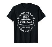 80e anniversaire Vintage Né en 1945 Design quatre-vingts ans T-Shirt