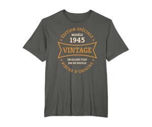 80e anniversaire Vintage Né en 1945 Design quatre-vingts ans T-Shirt