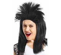 80er Tina Rockstar perruque perruque noire - l'accessoire parfait pour votre costume de rock pour le carnaval