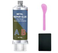 80g de colle métallique, colle époxy à 2 composants extra forte pour métal, acier inoxydable, bois, céramique - colle à souder liquide pour la réparation, fonte