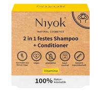 Niyok® Shampooing Solide 2-en-1 "Vitamina" (80g) • Soin Capillaire Vegan & Naturel • Après-Shampooing Inclus • 100% Cosmétique Naturel • Sans Plastique