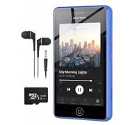 80GB Lecteur MP3 Bluetooth et Wi-FI, Lecteur MP4 à Écran Tactile 4 Pouces | AGXOV Lecteur MP3 Spotify Extensible à 512 Go, avec Android, Amazon Music, Radio FM, Dictaphone, eBook et Navigateur, Bleu