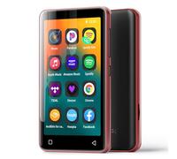 80Go Lecteur MP3 avec Bluetooth et Wi-FI, écran Tactile Complet de 10.2 cm, Lecteur MP4 MP3 avec Spotify, Son HiFi Portable, Lecteur Audio numérique avec Haut-Parleur（Rouge Noir