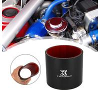80mm 3.15" Diamètre Interne Voiture Droit Silicone Tuyau Coupleur Tube Noir Rouge