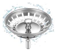 80mm Bouchon d'Evier de Cuisine - épaissi Acier Inoxydable Panier pour Bonde Evier Cuisine - Crépine d'évier Universelle