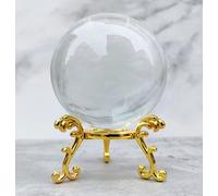 80mm Crystal Decorative Balls with Gold Stand Magic Glass Ball Divination Crystals Gemstone for,Photography,Family,F