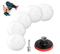 80mm Polishing Pad Wool Polishing Pad Set 7pcs For Car Polishing And Waxing,With M14 Drill Adapter