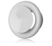 Ø 80mm Vanne d'air Réglable Ronde en Métal Blanc - Diffuseur d'air Soufflé - Grille de Ventilation Murale