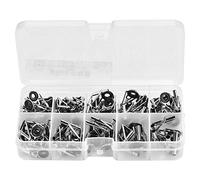 80pcs 10 Tailles Set De Guides De Canne à Pêche Anneau d'oeil d'acier Inoxydable Ensemble De Guide De Canne à Pêche en Mer avec Boîte en Plastique pour La Pêche en Eau Douce en Eau Salée