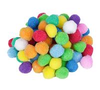 80pcs Boules de Pompon Multicolores Rondes
