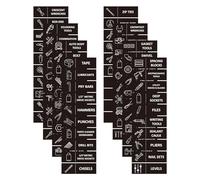 80pcs Étiquettes Magnétiques d'Organisation de Boîte à Outils, Grands Autocollants Magnétiques pour Organisateur Tiroir Boîte à Outils Accessoires pour Toutes Boîtes à Outils en Métal (Noir)