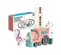 (80pcs,Pink)Domino Train, Electric Automatic Domino Train Toy Set, Creative Domino Game Toy Christmas Gifts For teenager