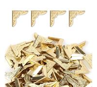 80pcs Protections d'Angle de Livre, Vintage Couvertures d'Angle de Livre Métal Protection de Bord de Photo Décorative avec Boîte de Rangement pour Album Menu Dossier Carnet (Or)