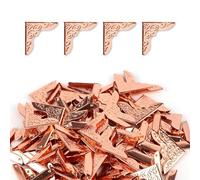 80pcs Protections d'Angle de Livre, Vintage Couvertures d'Angle de Livre Métal Protection de Bord de Photo Décorative avec Boîte de Rangement pour Album Menu Dossier Carnet (Or Rose)