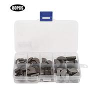 80Pcs Stainless Steel Semicircular Woodruff Key Kit Assortment Various Sizes with Storage Box
