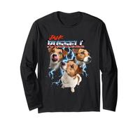 80s 90s JRT Dog Lover Heavy Metal Rock Jack Russell Terrier Manche Longue