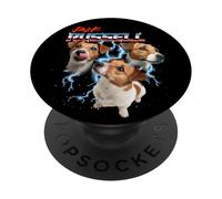 80s 90s JRT Dog Lover Heavy Metal Rock Jack Russell Terrier PopSockets PopGrip Adhésif