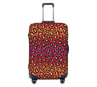 80s 90s Retro Pink Red Leopard Housses de bagages de voyage élastiques pour valises de 45 à 32 cm, Noir, CH